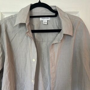 Calvin Klein Gray Casual Button Down Shirt